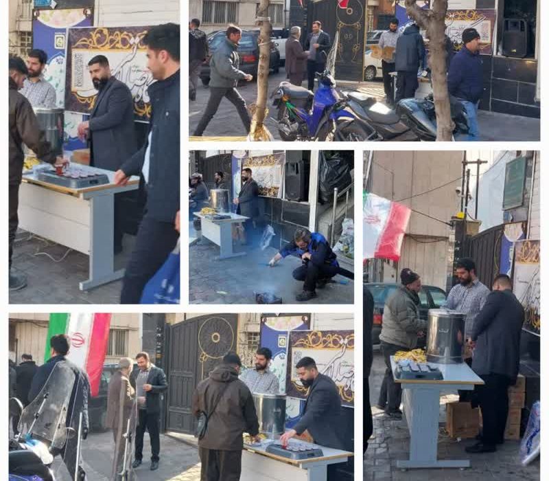 برپایی ایستگاه صلواتی به مناسبت عید مبعث و سالگرد پیروزی انقلاب اسلامی