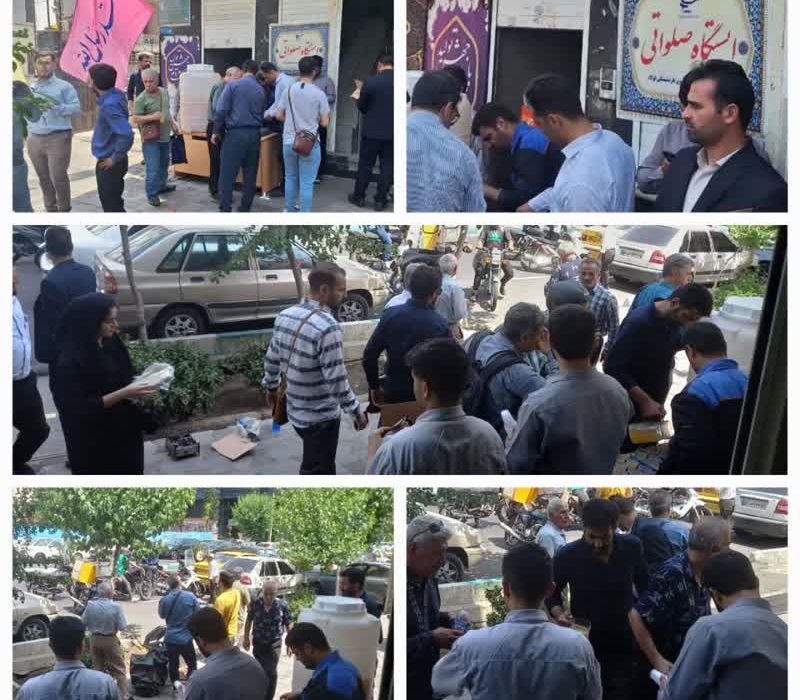 برپایی ایستگاه صلواتی حوزه مقاومت بسیج صندوق بازنشستگی فولاد به مناسبت عید سعید غدیرخم
